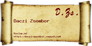 Daczi Zsombor névjegykártya